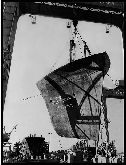 Liberty Ship Bow, under construction Richmond, CA
