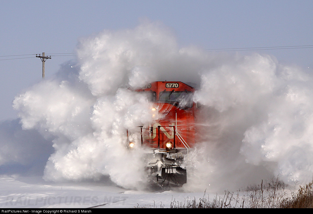 Canadian National Railway EMD SD70I # CN 5770 at Raymond, Iowa, USA.