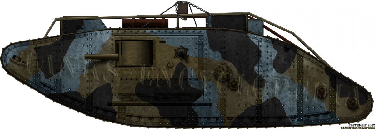 Tank Mk.V Male With the Short barrel six pounders