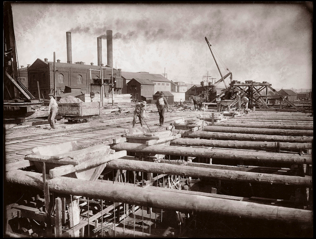 Wharf Construction, Port of Oakland c1910